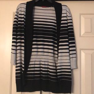 RED Brand 3/4 Sleeve Black & Grey Cardigan Sz M